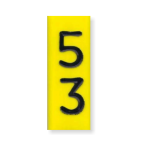 Dalton Knelnummer 12,5 cm - Geel - Tweezijdig bedrukt - 1 tot 3 stellig